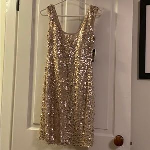 Gold sequin dress
